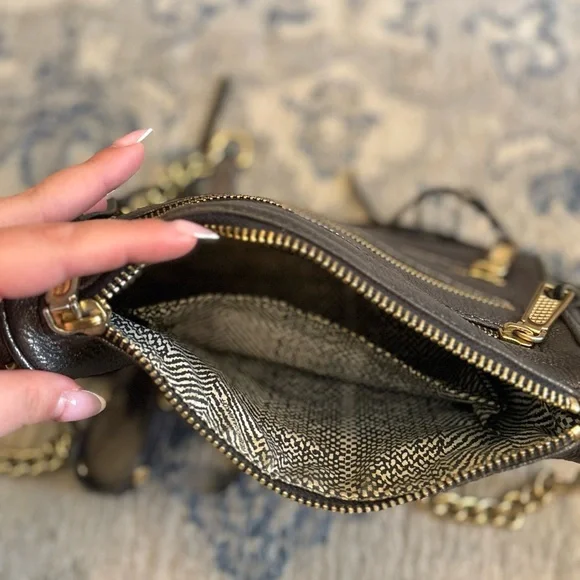 Rebecca Minkoff Black Leather Crossbody with Gold Accents - Picture 5 of 6